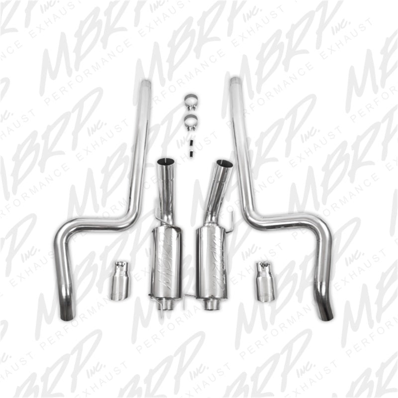 MBRP 05-09 Ford Shelby GT500 / GT Dual Split Rear Street Version 4in Tips T409 Exhaust System-SR1 Performance
