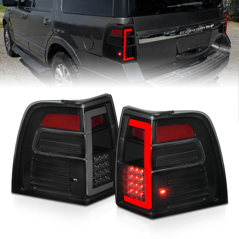 ANZO 07-17 Ford Expedition LED Taillights w/ Light Bar Black Housing Smoke Lens-SR1 Performance