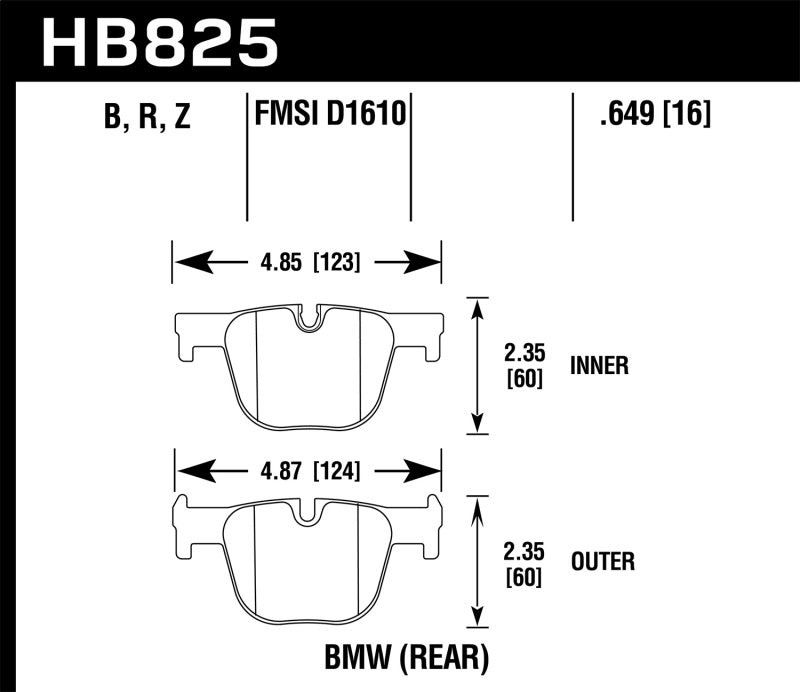 Hawk 13-15 BMW 335i/335i xDrive / 14-16 BMW 435i/435i xDrive HPS 5.0 Rear Brake Pads-SR1 Performance