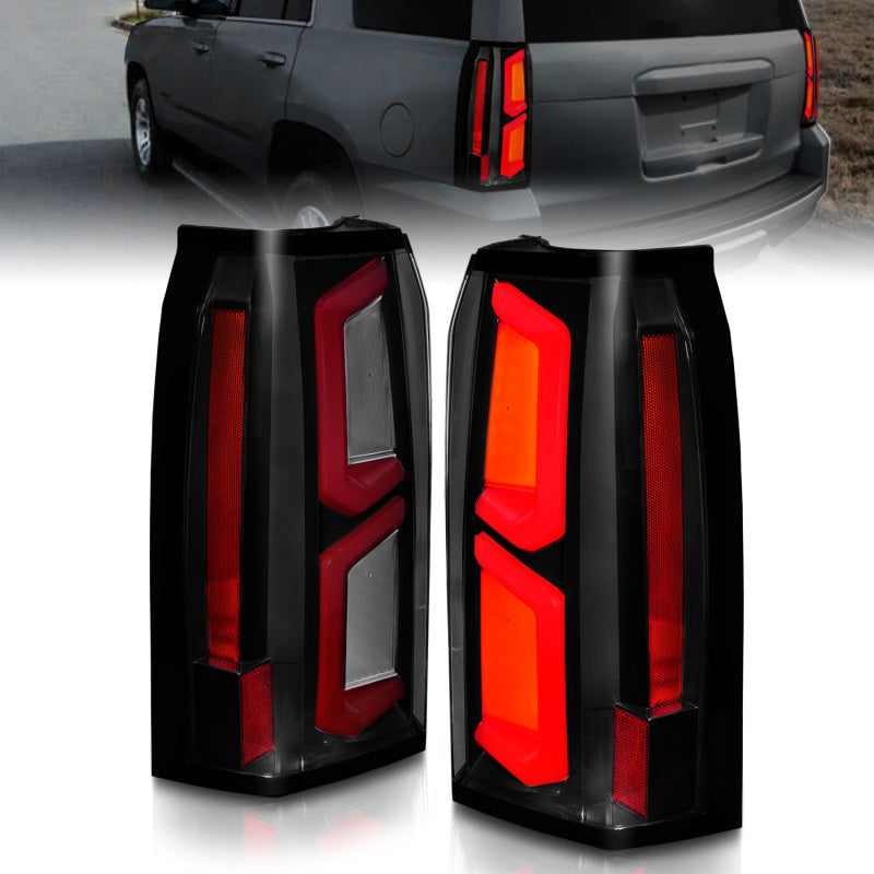 ANZO 2015-2020 Chevrolet Tahoe LED Tail Lights w/ Light Bar Black Housing Somke Lens-SR1 Performance