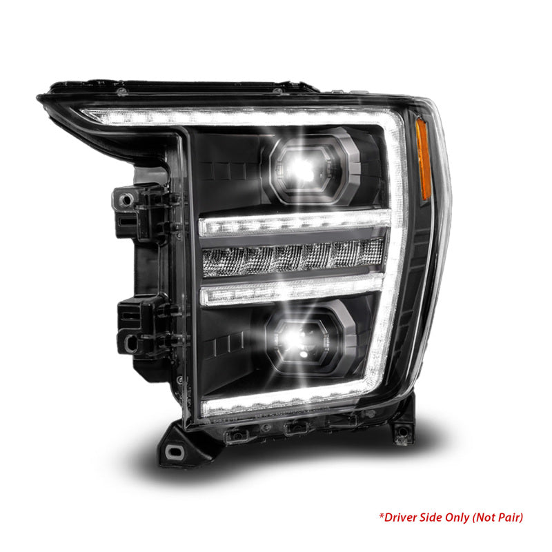 Anzo 21-23 Ford F150 LED Projector Headlight w/Switchback+Sequential - Black (Driver Side Only)-SR1 Performance