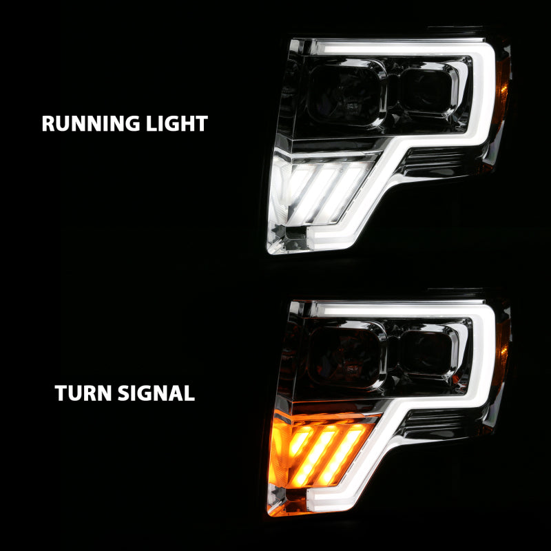 ANZO 2009-2013 Ford F-150 Projector Light Bar G4 Switchback H.L. Chrome Amber-SR1 Performance