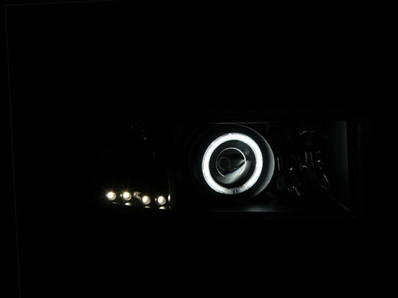 ANZO 1994-2001 Dodge Ram Projector Headlights w/ Halo Black-SR1 Performance