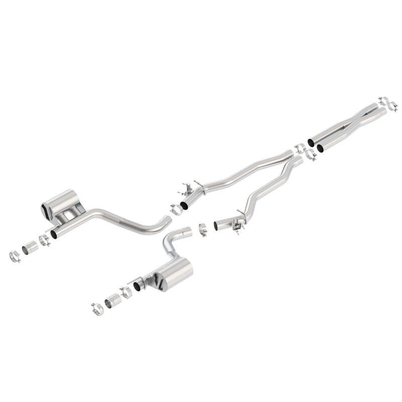Borla 15-16 Dodge Charger Hellcat 6.2L V8 ATAK Catback Exhaust w/ Valves No Tips Factory Valance-SR1 Performance