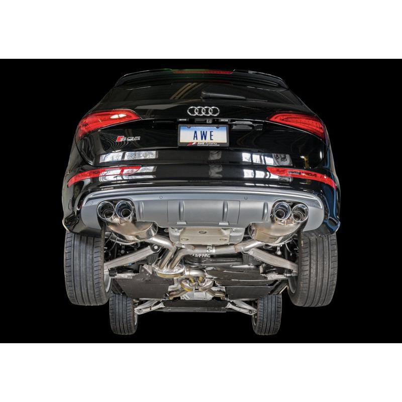 AWE Tuning Audi 8R SQ5 Touring Edition Exhaust - Quad Outlet Chrome Silver Tips-SR1 Performance