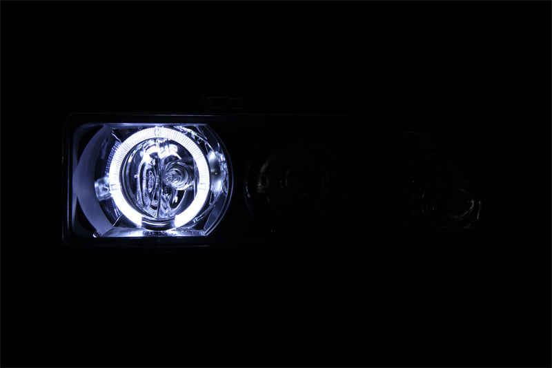 ANZO 1998-2005 Chevrolet S-10 Projector Headlights w/ Halo Black-SR1 Performance
