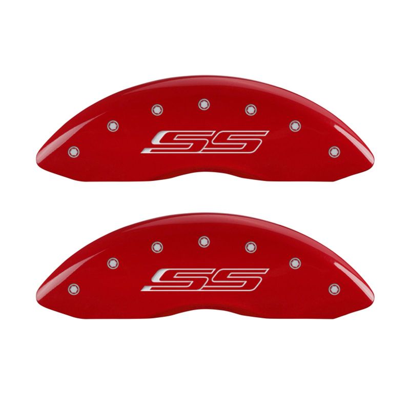 MGP 4 Caliper Covers Engraved Front & Rear Gen 5/SS Red finish silver-SR1 Performance