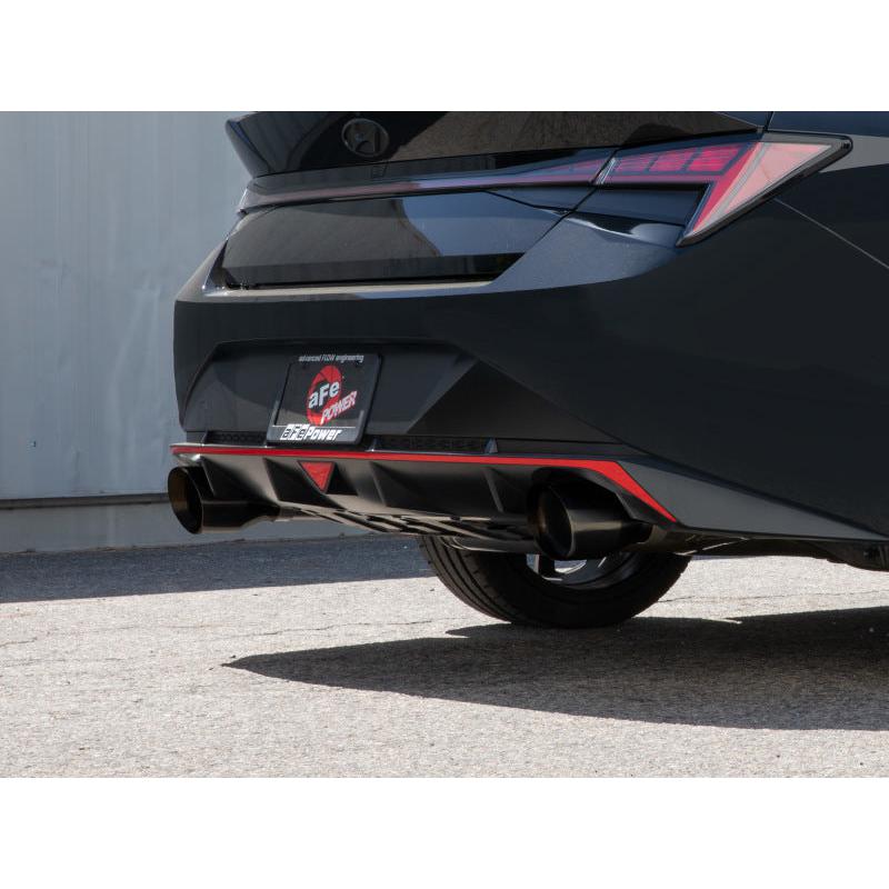 aFe Takeda Hyundai Elantra N 22-23 L4-2.0L (t) 3in SS Axle-Back Exhaust System w/ Black Tips-SR1 Performance