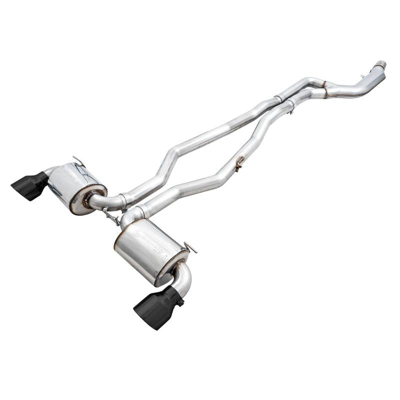 AWE 2020 Toyota Supra A90 Non-Resonated Touring Edition Exhaust - 5in Diamond Black Tips-SR1 Performance