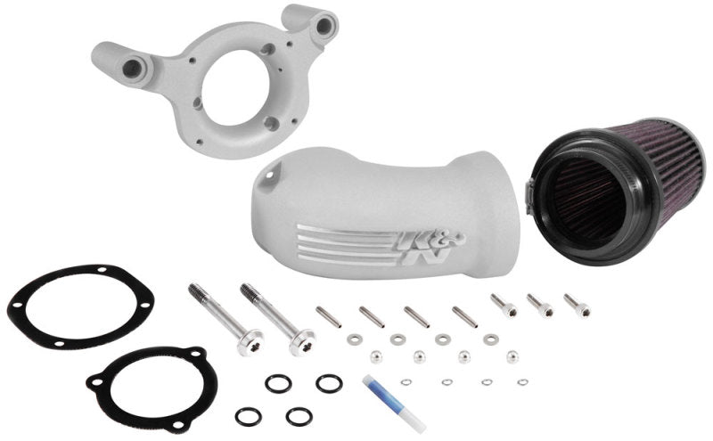 K&N 01-17 Harley Davidson Softail / Dyna FI Performance Air Intake System Silver-SR1 Performance