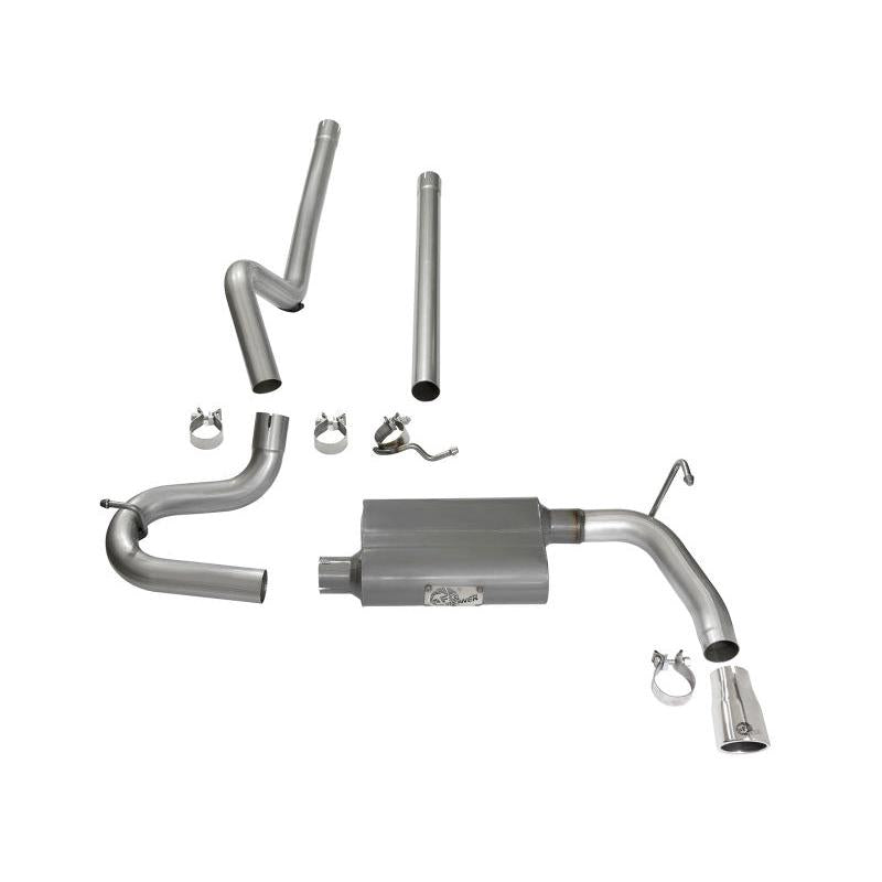 aFe Scorpion 2-1/2in Aluminized Steel Cat Back Exhaust 07-17 Jeep Wrangler V6-3.6/3.8L (4 Dr)-SR1 Performance