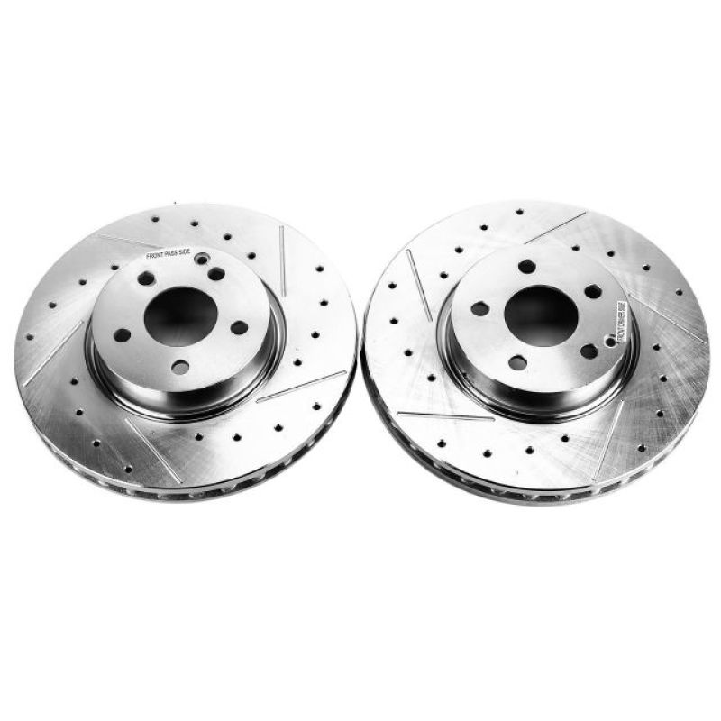 Power Stop 17-19 Audi A4 Front Evolution Drilled & Slotted Rotors - Pair-SR1 Performance