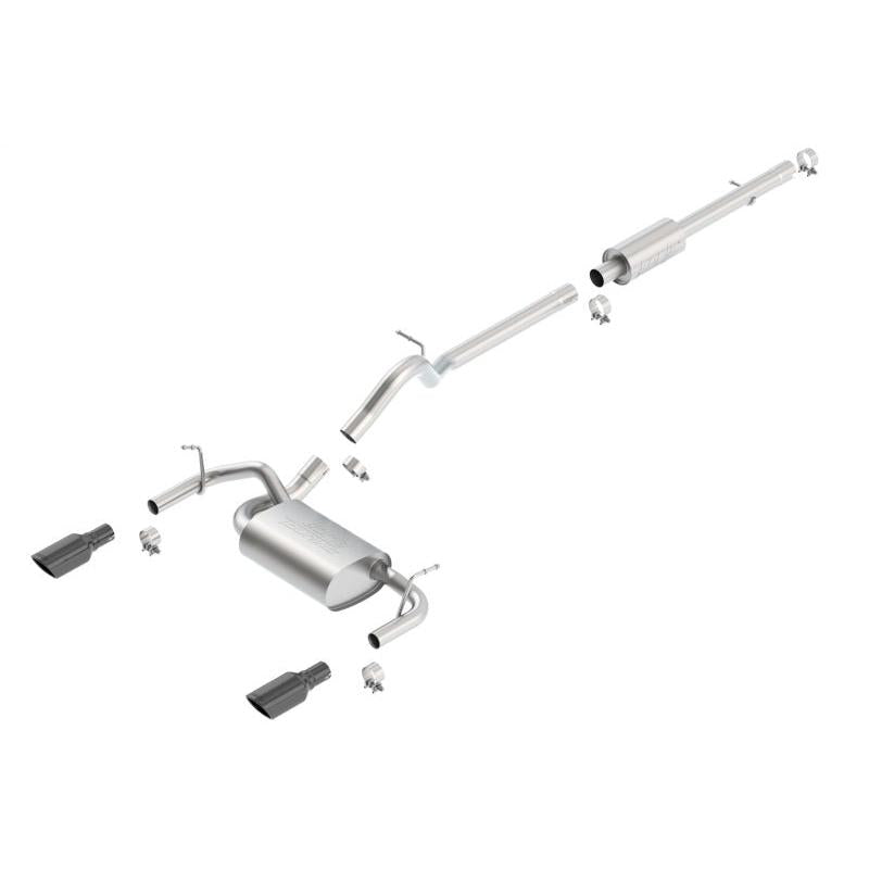 Borla 12-16 Jeep Wrangler 3.6L AT/MT 4DR 4WD S SQ RL AC SR 2.5in 2in TIP 3.5inx3.28in Black Chrome-SR1 Performance