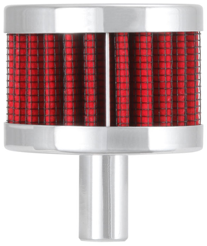 K&N Steel Base Chrome Top Crankcase Vent Filter 1/2in. Vent / 2in. OD / 1-1/2in. Height-SR1 Performance