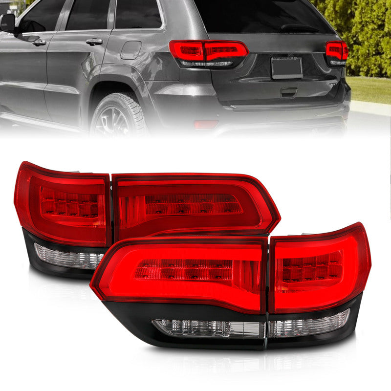 ANZO 2014-2016 Jeep Grand Cherokee LED Taillights Red/Clear-SR1 Performance