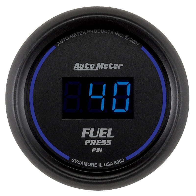 Autometer 52.4mm 1-100 PSI Black Digital Fuel Pressure Gauge-SR1 Performance