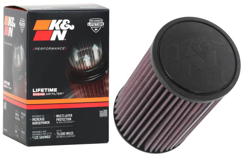 K&N Filter Universal Rubber Filter 2.75in Flange 4.75in Base 4in Top 8in Height-SR1 Performance