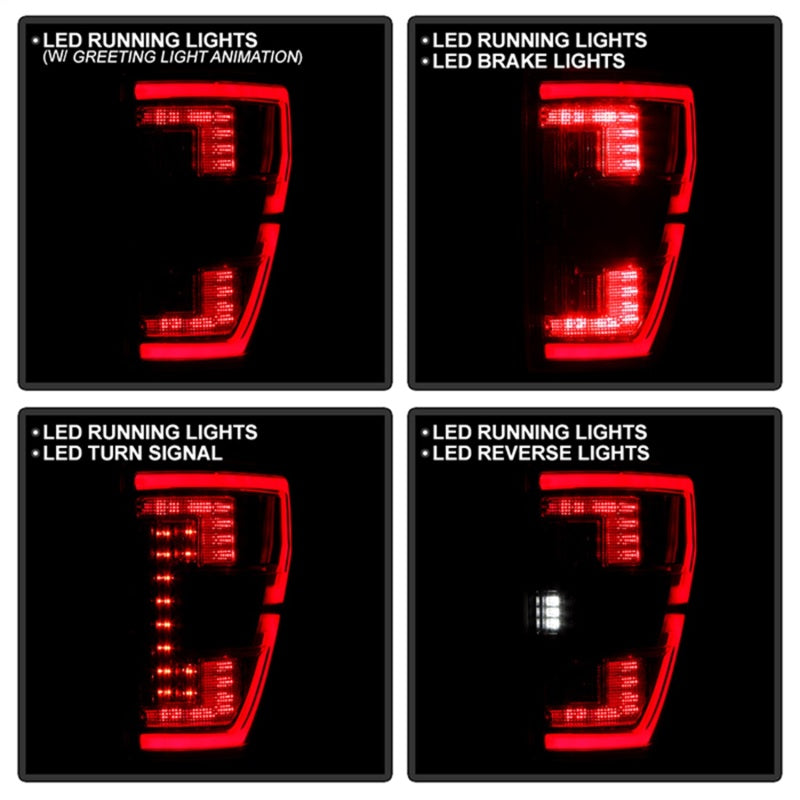 Spyder 21-23 Ford F150 (Halogen w/ Blind Spot) Full LED Tail Lights - Black (ALT-YD-FF15021HALBS-BK)-SR1 Performance