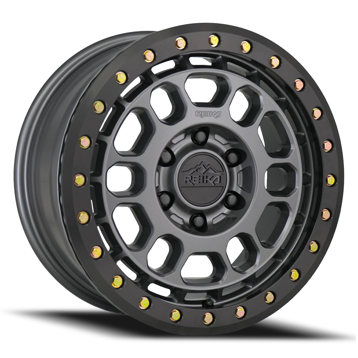 R B Rambler Beadlock Satin Gunmetal with Black E Coated Ring 17x8