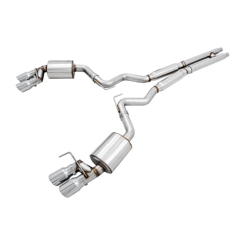AWE Tuning 2018+ Ford Mustang GT (S550) Cat-back Exhaust - Touring Edition (Quad Chrome Silver Tips)-SR1 Performance