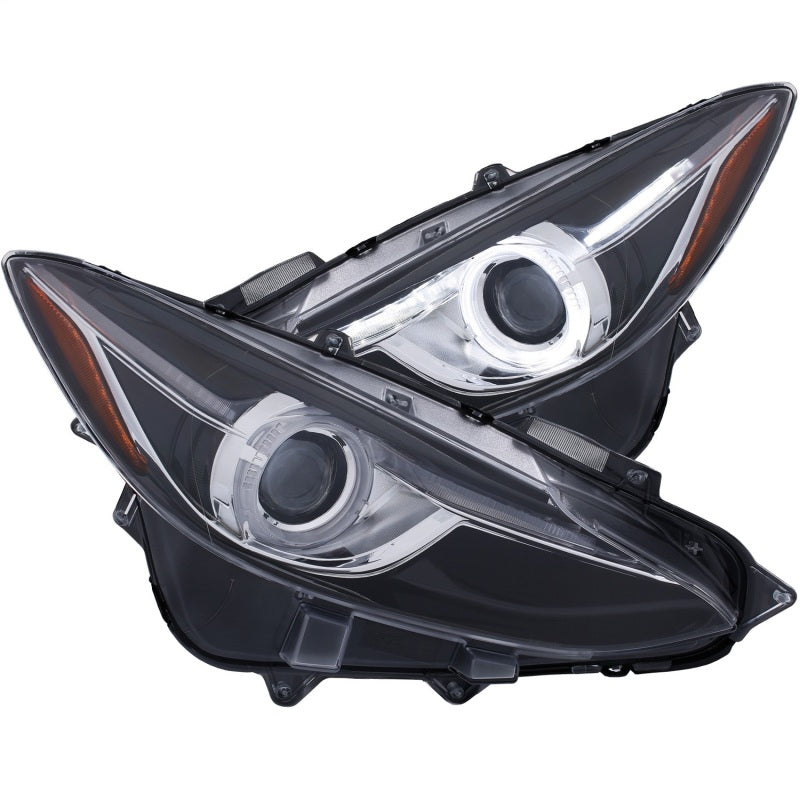 ANZO Projector Headlights With Halo Black w/Amber 14-17 Mazda 3-SR1 Performance