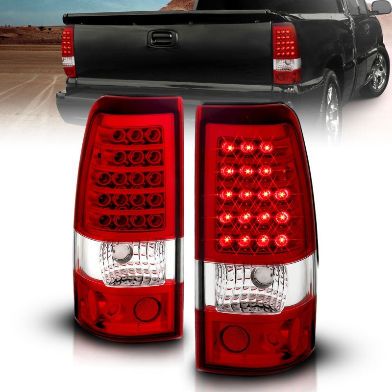 ANZO 2003-2006 Chevrolet Silverado 1500 LED Taillights Red/Clear-SR1 Performance