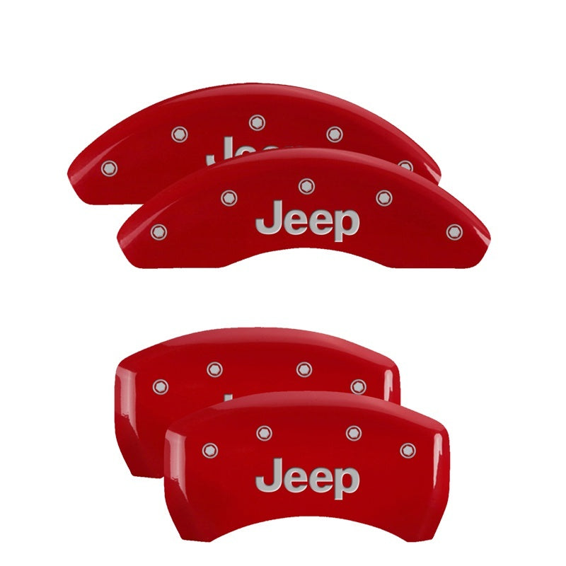 MGP 4 Caliper Covers Engraved Front & Rear JEEP Red finish silver-SR1 Performance