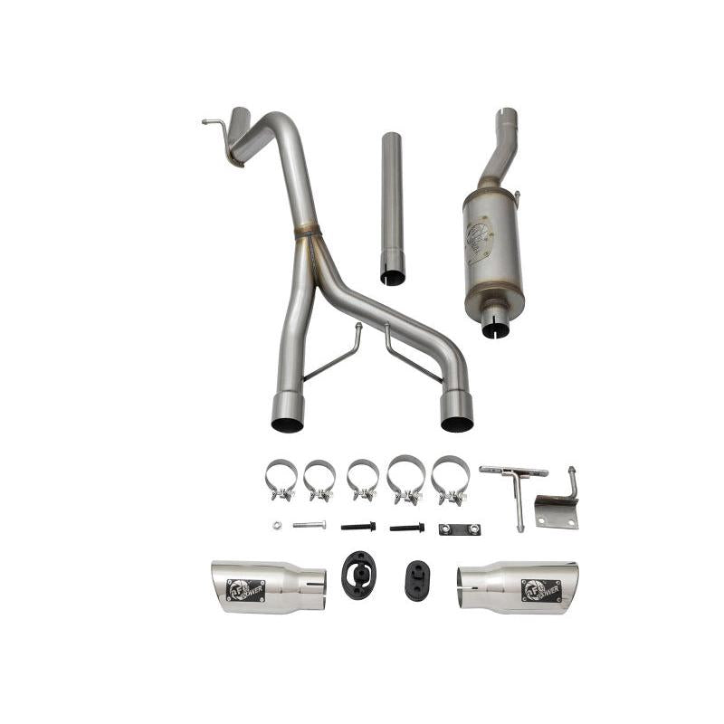 aFe Rebel Series CB 2.5in Dual Center Exit SS Exhaust w/ Polish Tip 07-15 Jeep Wrangler 3.6L/3.8L V6-SR1 Performance