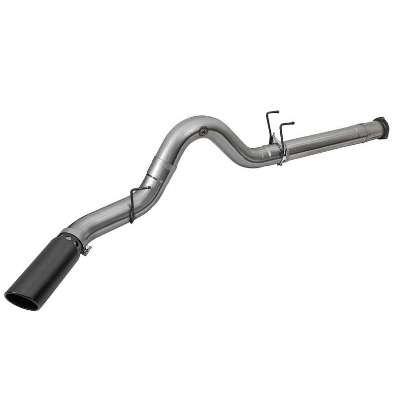 aFe Large Bore-HD 5in DPF Back 409 SS Exhaust System w/Black Tip 2017 Ford Diesel Trucks V8 6.7L(td)-SR1 Performance