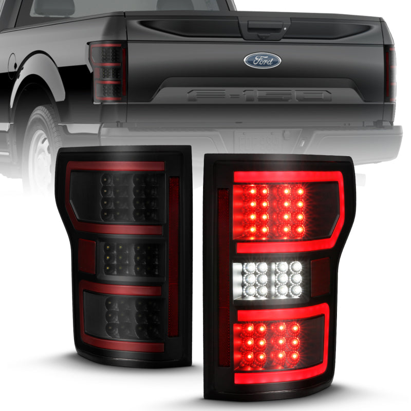 ANZO 18-19 Ford F-150 LED Taillight Black Housing Clear Lens Red Light Bar W/Sequential-SR1 Performance