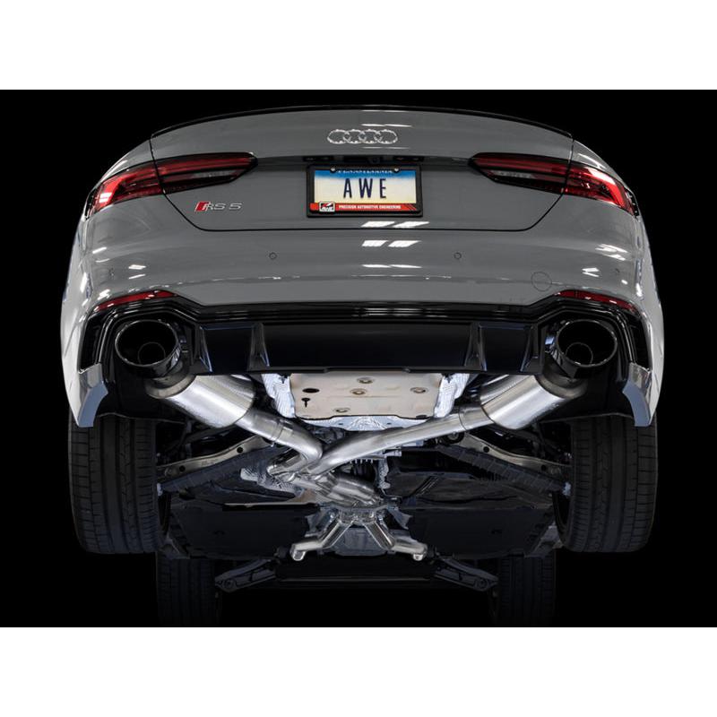 AWE Tuning Audi B9 RS 5 Sportback Touring Edition Exhaust-Non Resonated- Diamond Black RS Style Tips-SR1 Performance