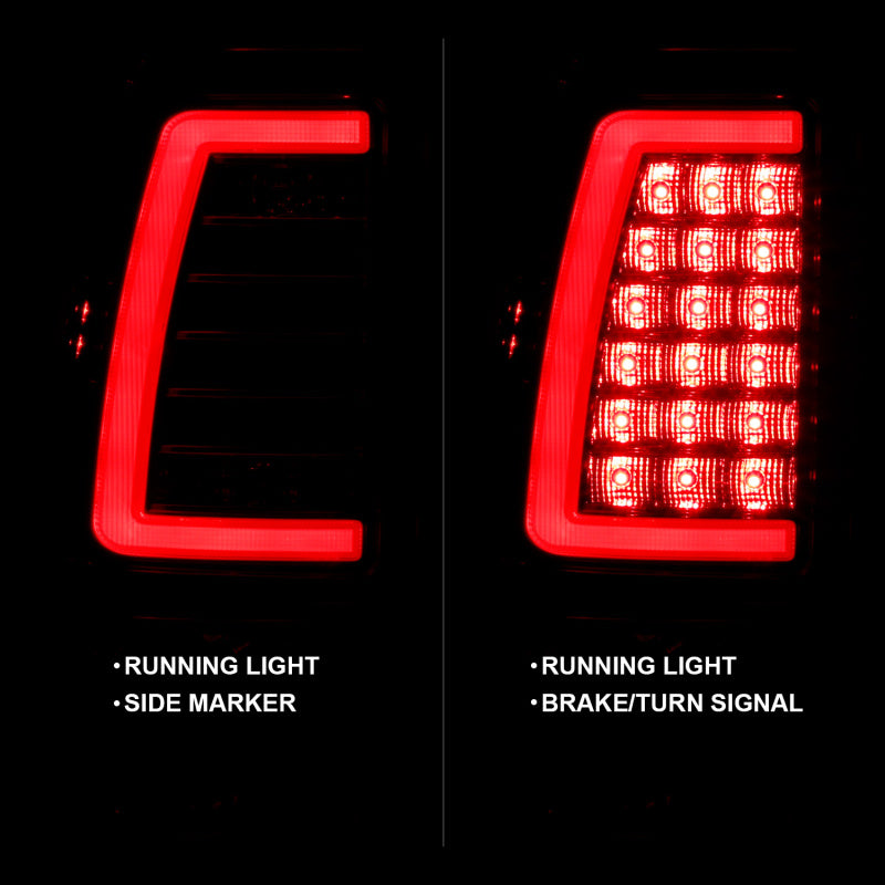 ANZO 1999-2002 Chevy Silverado 1500 LED Taillights Plank Style Chrome With Red/Clear Lens-SR1 Performance