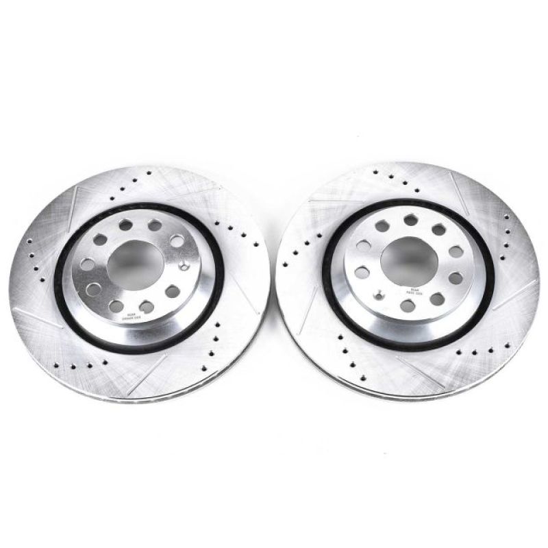 Power Stop 17-18 Audi RS3 Rear Evolution Drilled & Slotted Rotors - Pair-SR1 Performance