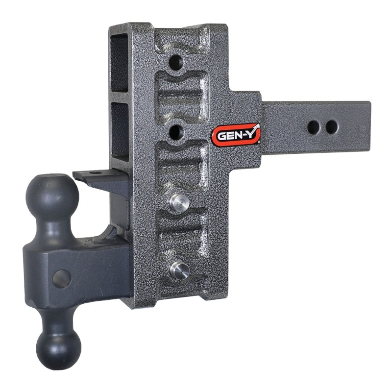 GEN-Y Hitch Mega-Duty 2.5-inch Shank Offset Drop Hitch with Dual-Ball and Pintle Lock - 21,000 lb Towing Capacity