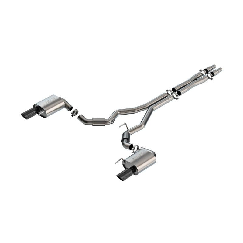 Borla 2024 Ford Mustang GT 5.0L V8 w/o Active Exhaust S-Type Cat-Back Exhaust System - Black Chrome-SR1 Performance
