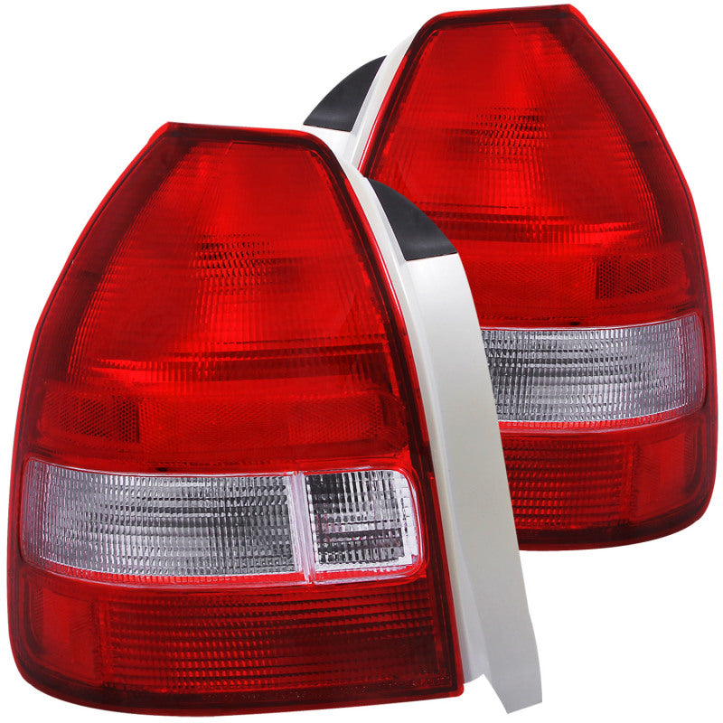 ANZO 1996-2000 Honda Civic Taillights Red/Clear-SR1 Performance