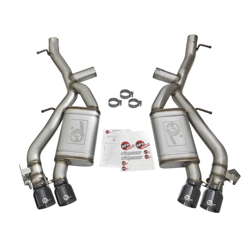aFe MACHForce XP 3in 304 SS Axle-Back Exhaust Dual Exhaust (NPP) w/ Black Tips 16-17 Camaro SS V8-SR1 Performance