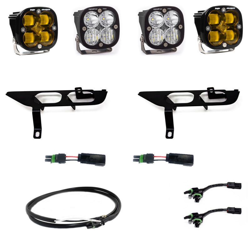 Baja Designs 21-22 Ford F-150 Squadron SAE Amber/Pro DC Up w/ DRL Fog Pocket Light Kit-SR1 Performance