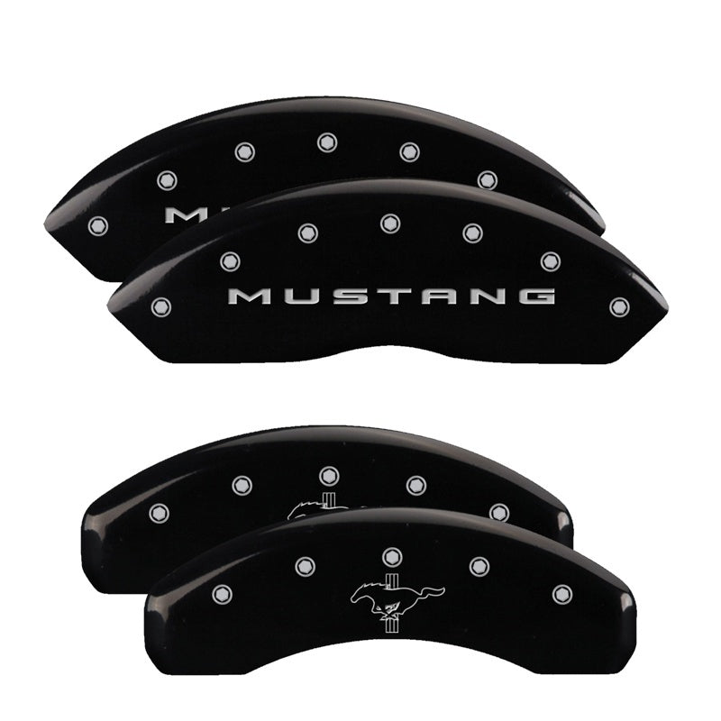 MGP 4 Caliper Covers Engraved Front 2015/Mustang Engraved Rear 2015/Bar & Pony Black finish slvr-SR1 Performance