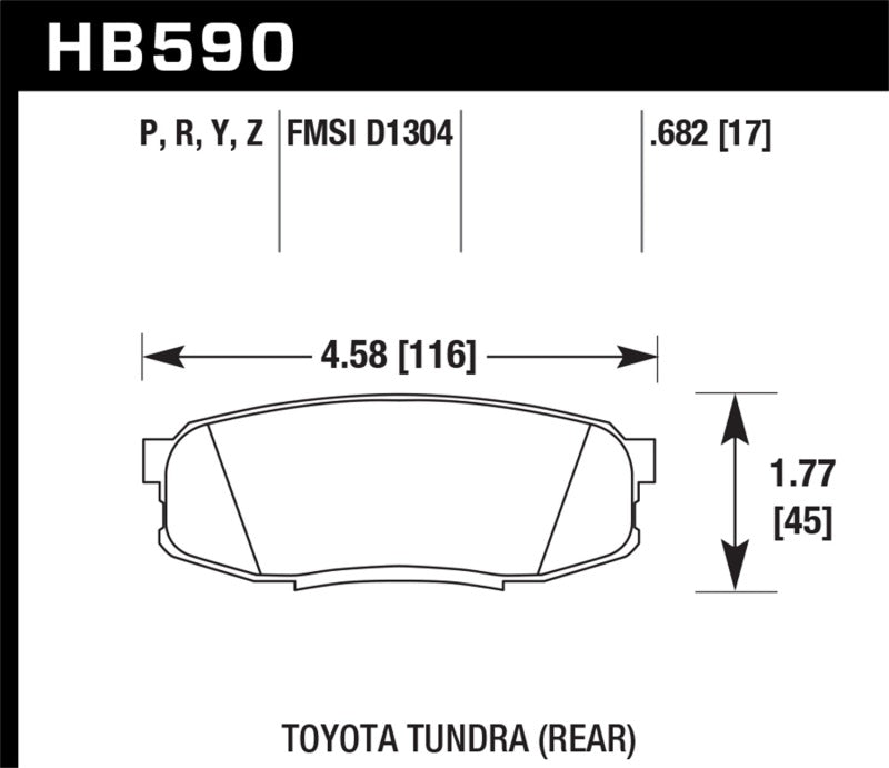 Hawk 2019 Toyota Tundra/2019 Lexus NX300 HP Plus Brake Pad Set-SR1 Performance