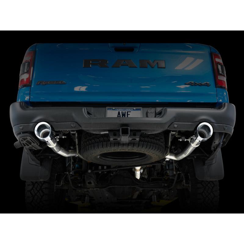 AWE Tuning 19-21 RAM 1500 5.7L (w/Cutouts) 0FG Dual Rear Exit Cat-Back Exhaust - Chrome Silver Tips-SR1 Performance