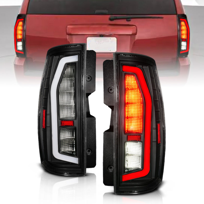 ANZO 07-14 Chevrolet Suburban / GMC Yukon Full LED Tail Light Assembly with Clear Lens and Black Housing