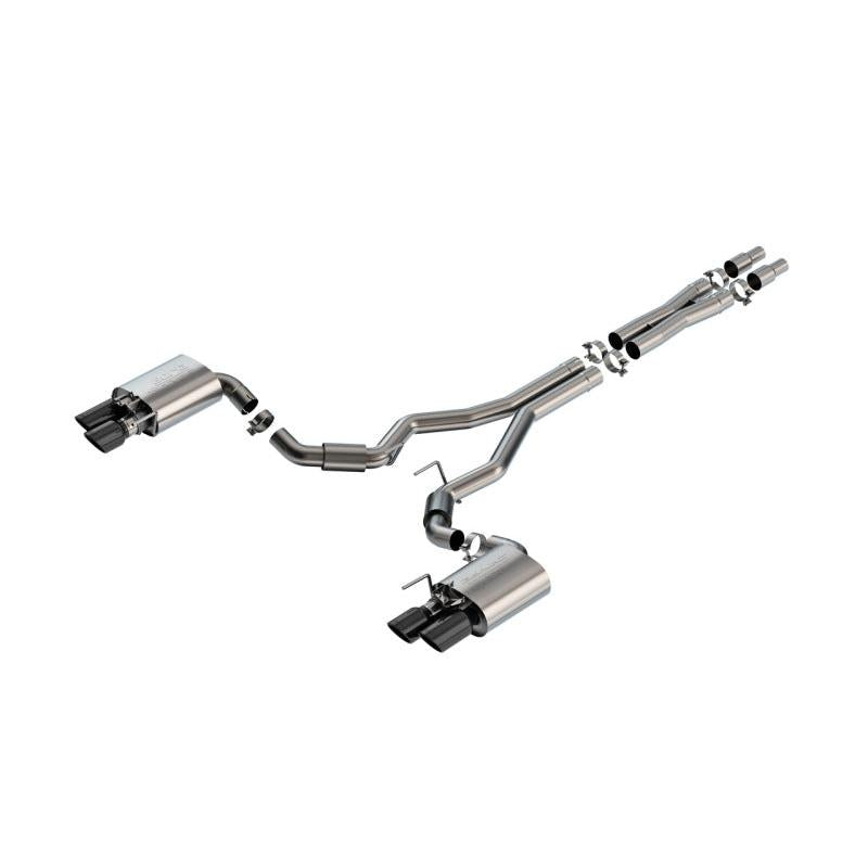 Borla 2024 Ford Mustang GT 5.0L V8 w/ Active Exhaust S-Type Cat-Back Exhaust System - Black Chrome-SR1 Performance