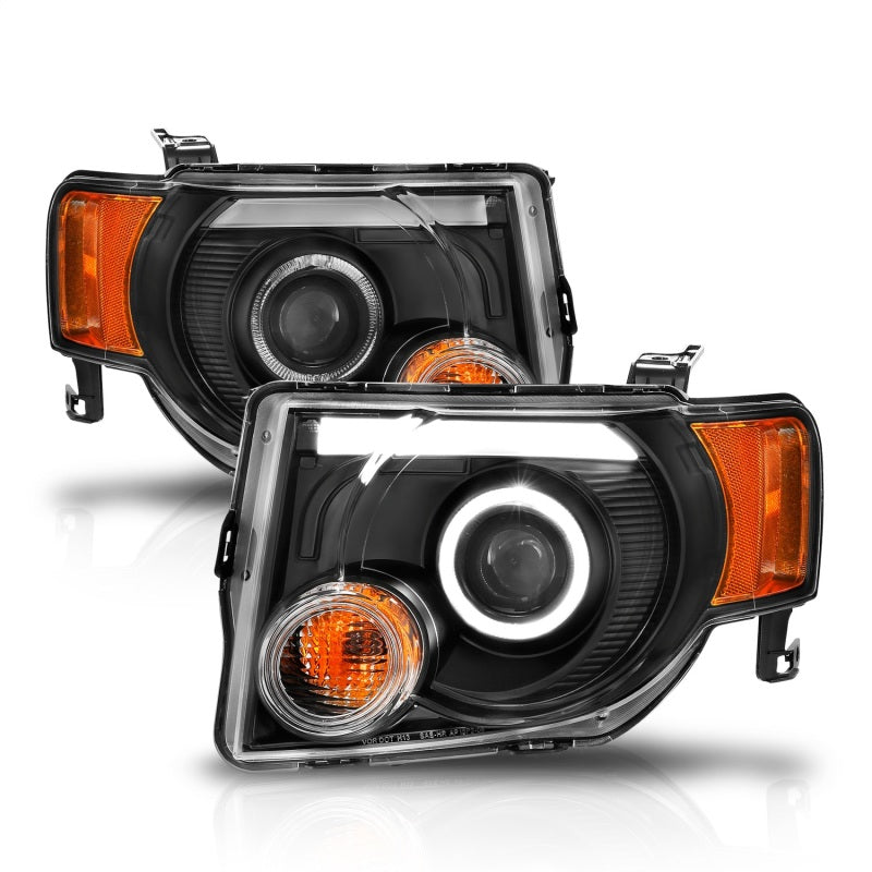 ANZO 2008-2012 Ford Escape Projector Headlights w/ Halo Black-SR1 Performance