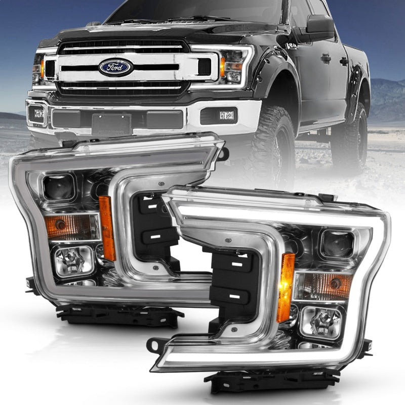 ANZO 2018-2019 Ford F-150 Projector Plank Style H.L. Chrome Amber (Without Switchback)-SR1 Performance