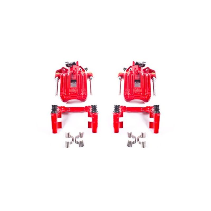 Power Stop 00-06 Audi TT Quattro (w/Non Vented Rotors Only) Rear Red Calipers w/Brackets - Pair-SR1 Performance
