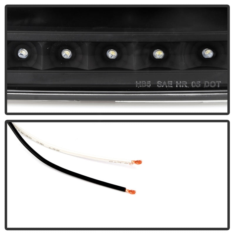 Xtune Ford F150 97-03 Crystal Headlights w/ Clear LED Corners Black HD-ON-FF15097-LED-SET-BK-SR1 Performance