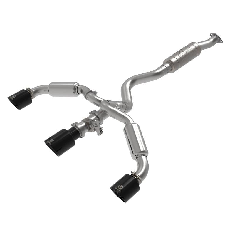 aFe 23-24 Toyota GR Corolla L3 1.6L (t) Gemini XV 3in to 2-1/2in Cat Back Exhaust w/ Black Tips-SR1 Performance