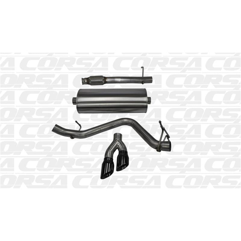 Corsa 14-19 GMC Sierra/Chevy Silv 1500 Reg. Cab/Long Bed 5.3L V8 Black Sport Single Side CB Exhaust-SR1 Performance