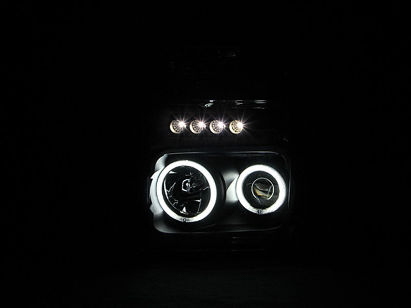 ANZO 2008-2010 Ford F-250 Projector Headlights w/ Halo Black (CCFL)-SR1 Performance
